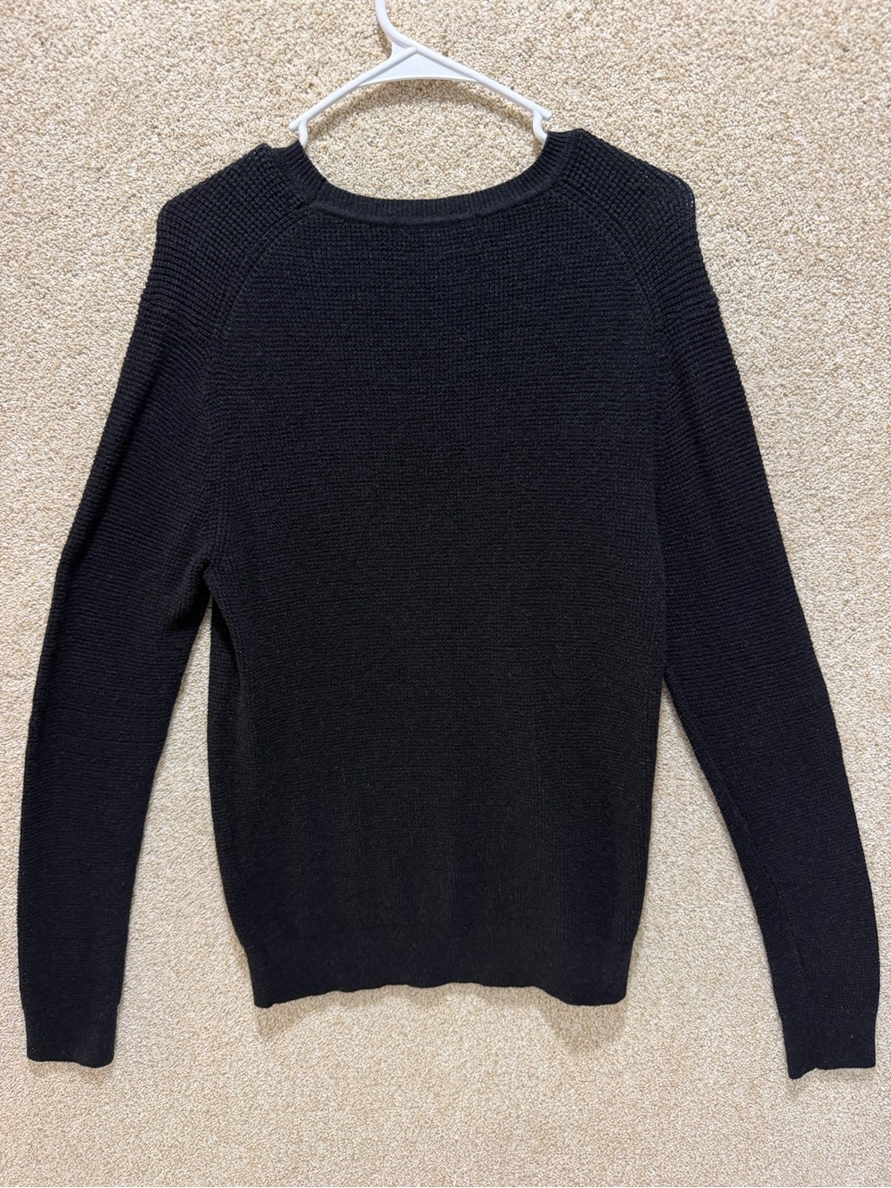 Michael Kors cotton wool blend sweater textured black long sleeve neutral small